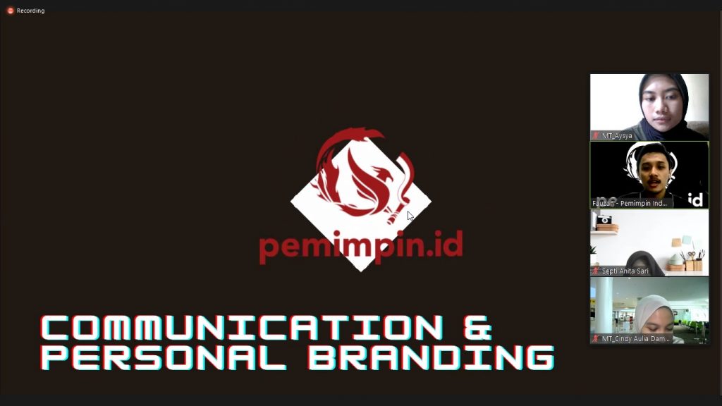 Materi Communication & Personal Branding oleh Head of R&D Pemimpin.id